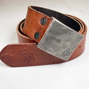 ABERCROMBIE & FITCH Brown Leather Belt Size 30”- 36”VINTAGE